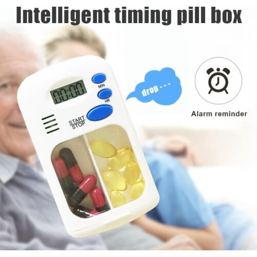 Electronic Pillbox LED Alarm Intelligent Clock Reminder Pillboxs For old people reminder First Aid Digital Portable pill cases
