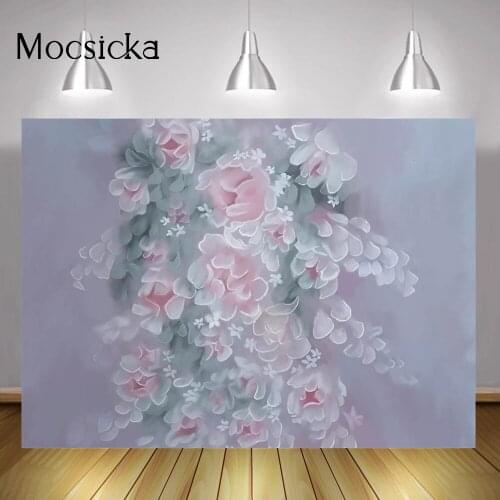 Purple Pink Rose Abstract Texture Background Floral Flowers Newborn Baby Birthday Portrait Backdrop Photography for Photo Studio