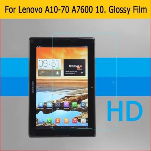HD lcd Clear Glossy screen protector film For Lenovo A10-70 A7600 10.1" tablet front HD Lcd films top quality + clean cloth