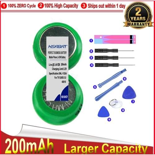 HSABAT 0 Cycle 200mAh Battery for TV EARS 5.0,40810 Wireless Earphone High Quality Replacement Accumulator