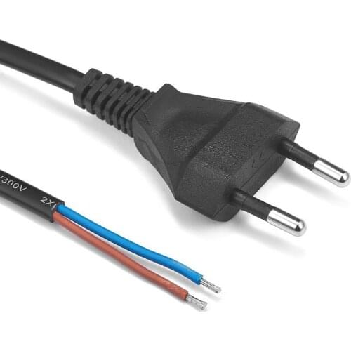 EU Power Adapter Cable Cord 1m 1.5m 220V Pigtail Electric Copper Wire Power Supply Cable For Extension Sockets Lamps LED Light