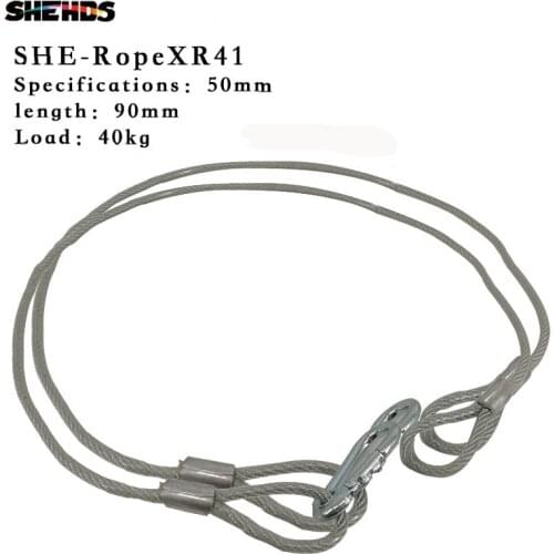 SHEHDS 2pcs Stainless Steel Rope PVC 90mm Thickness Wire Safety Cables With Looped Ends For 7R 230W Beam Light Tough Security
