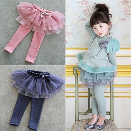 2-11Years Girls Toddler Children Kids Winter Legging Skirt Pants Leggings With Tutu Pretty Skirt Children Hot Clothing