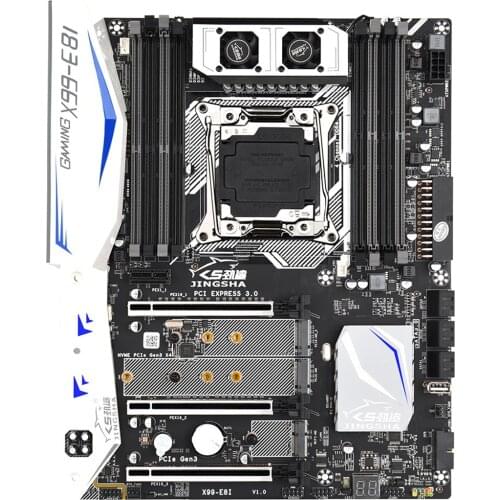 JINGSHA X99 E8I Motherboard Support XEON E5 LGA2011-3 8xDDR4 ECC REG Memory for NVME NGFF USB3.0 ATX Server Support Turbo Boost