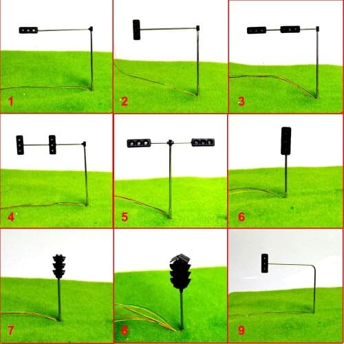1/87 HO Scale Model Railway Traffic Signal Lilghts Lamp Street Lights LED For Train Building Road Landscape Layout Kits Metal