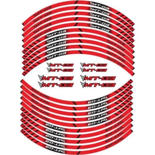 Motorcycle Stickers For YAMAHA MT-03 mt 03 a kit of 10 stripes sticker inner wheel reflective decoration rim stripes decals