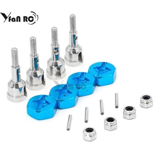 Wheel Conversion Set Axle & 12Mm Hex Dive Hub Turn 1/10 on Road for WLtoys 1/18 A959 A969 A979 A959B A969-B RC Car Upgrade Parts