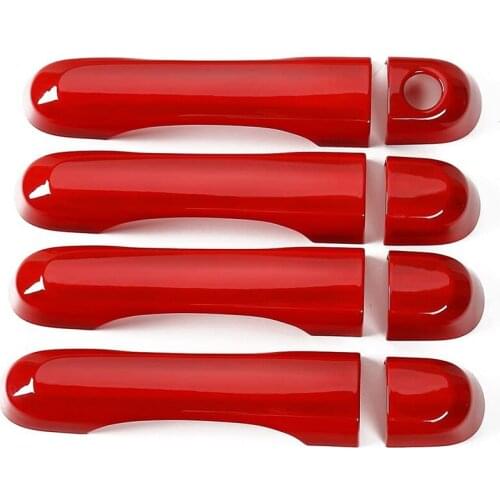 Exterior Door Handle Cover ABS Trim Frame Decor for Jeep Renegade 2016 2017 2018 2019 2020, Red