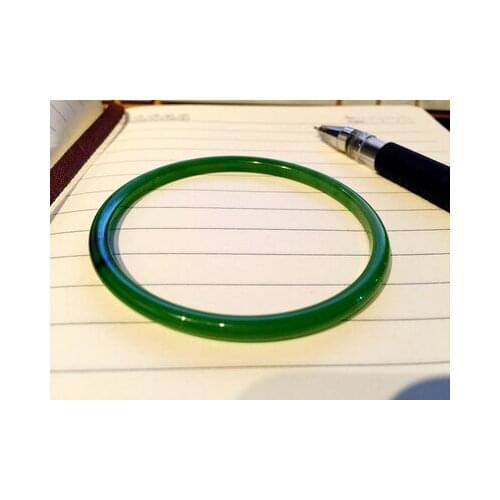 Natural Green Hetian Jasper 3D Carved Bangles Women Amulet Nephrite Jades Jewelry