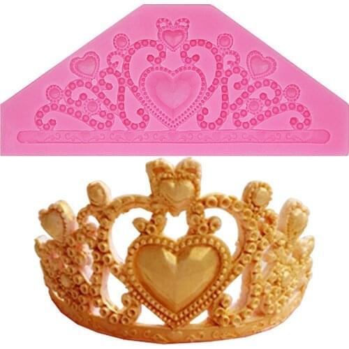 Art Nouveau Crown Silicone Mold Mould Fondant Gumpaste Polymer Clay Cookie topping Chocolate Melts Flexible Mold BEST QUALI