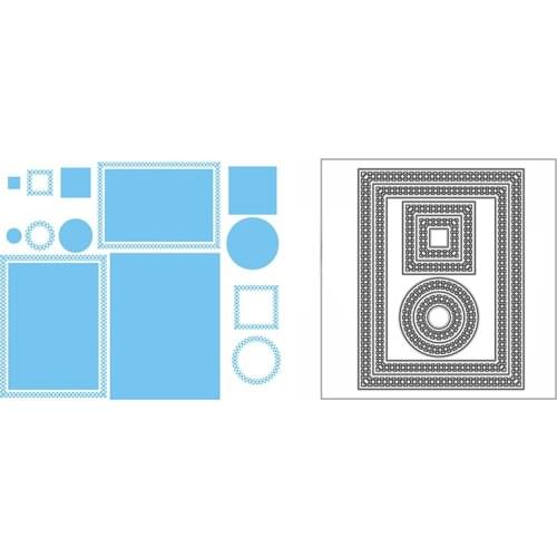 New Lace Circle Square Rectangle Craft Embossing Mold 2021 Metal Cutting Dies for DIY Decorative Scrapbooking Album Card Making