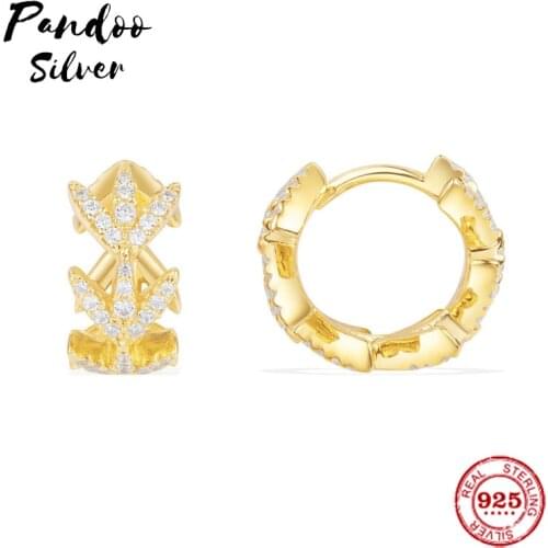 Fashion Charm Sterling Silver Original 1:1 Copy,Yellow Silver Laurel Leaves Leaves Earrings Jewelry Gift Suitable For Female