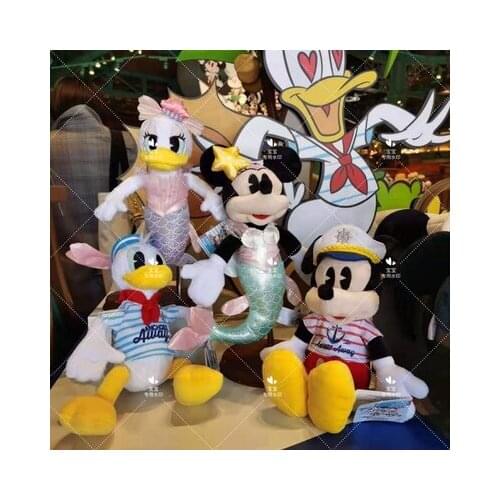 Original Shanghai Disney new Summer 2021 limited edition Mickey Minnie Daisy Mermaid plush dolls Childrens Birthday gift