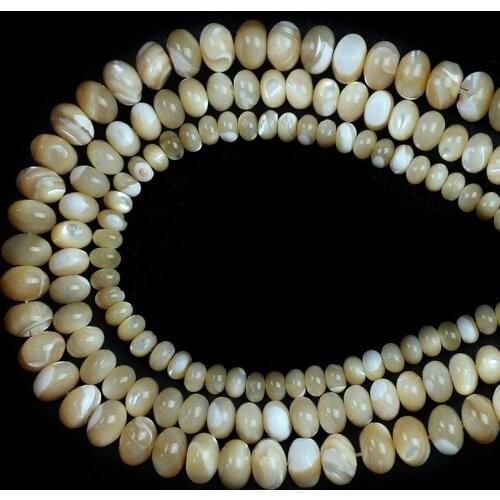 Mother Of Pearl Mop Shell Beads Natural Beads Round Rondelle Loose Bead For Jewelry Making DIY Bracelet Earring Accessories
