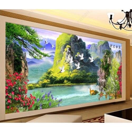 Custom photo wallpaper for walls 3 d murals wall papers HD lake pastoral forest landscape background wall paper home decoration