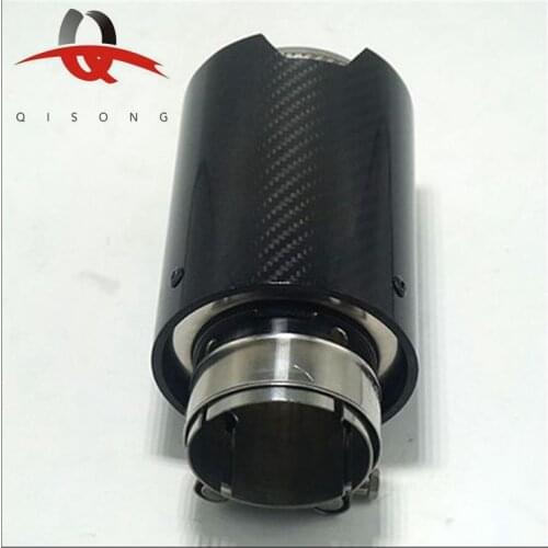 QISONG - For BMW M2 M3 M4 Cars Refitted Bright Black Carbon Fiber Exhaust Muffler Tips Performance Exhaust Pipe For BMW