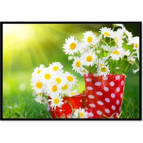 Rose Vase Flower Basket Pre-Printed 11CT Cross Stitch Full Kit DIY Embroidery DMC Threads Painting Craft Sewing Promotions