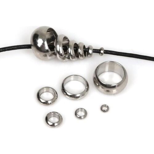 1.5/2/3/4/6/7mm Big Hole Stainless Steel Spacer Ball Beads for Jewelry Making fit Charm Bracelets DIY Findings
