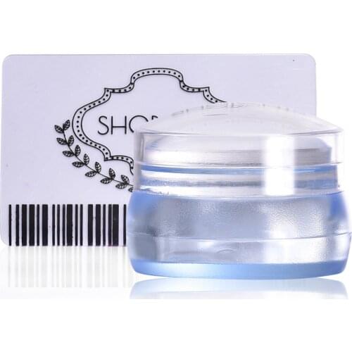 SHOPANTS Chess Shape Jelly Silicone Nail Stamper Scraper Set Metallic Handle Nail Art Stamp For Stamping Polish Print Manicure