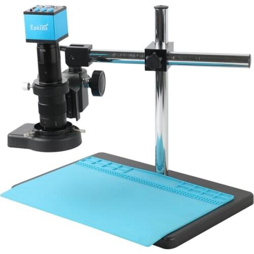 SONY Sensor 1080P HDMI VGA Industrial Lab PCB Soldering USB Video Microscope Camera +180x 300x C Mount Lens + 144 LED Ring Light