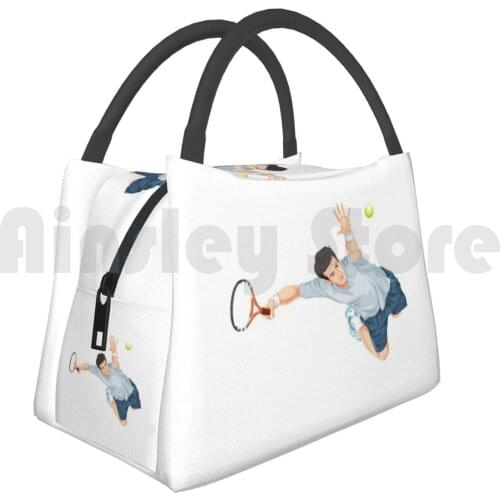 Cooler Lunch Bag Picnic Bag Professional Tennis Player Serving The Ball Professional Ball Action Vector Player Motion