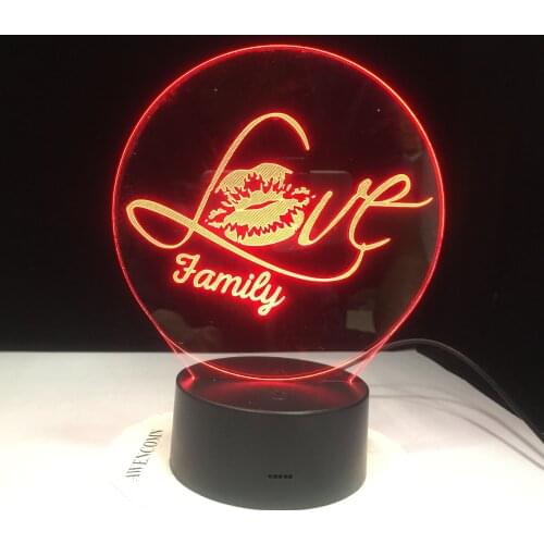 Love Family Shape LED Night Light Baby Romantic Atmosphere Love 3D Lamp Home Decor Gadget Nightlights Childrens Night Lamps