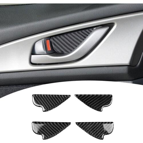 Carbon Fiber Interior Door Handle Bowl Panel Cover Trim for Mazda 2 3 6 Demio CX-3 CX-5 CX-7 CX-9 MX5 2017 2018 2019