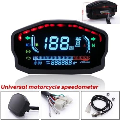 Universal Motorcycle LED LCD Digital Speedometer Odometer for 2/4 Cylinders 2019