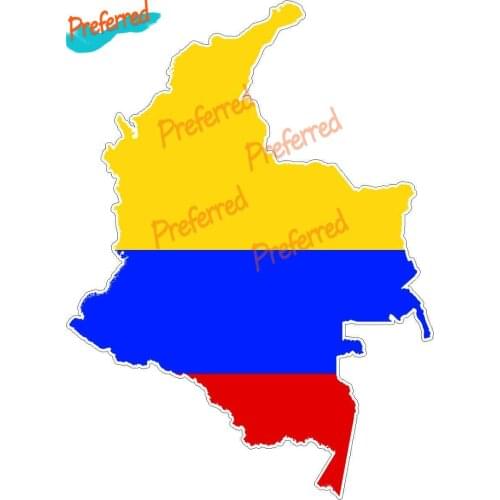 Map Flag Vinyl Outside Macbbook Colombia Decal Motocross Racing Laptop Helmet Trunk Wall Vinyl Car Sticker Die Cutting