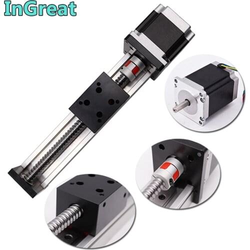 XYZ Axis Slide Table Rail Linear Motion BallScrew 1605 C7 100-500MM Stroke Guide Platform & NEMA23 57MM 1.2Nm Stepper Motor Kits