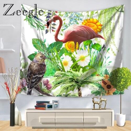 Zeegle Flamingo Pattern Tapestry Wall Hanging Animal Wall Carpet Hippie Tapestry Bohemian Home Decor Bedspread Sheet