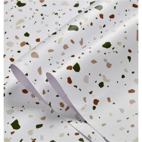 Terrazzo Green Waterproof Self Adhesive Wallpapers for Living Room Kids Bedroom Decor Vinyl 3D Wallpaper Walls Contact Paper