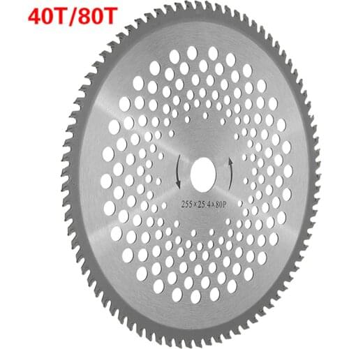 10inch 40T/80T Brush Cutter Blade Grass Trimmer Cutter Head Dia. 25.4mm Carbide Tip Blades Garden Tool Parts Accessories