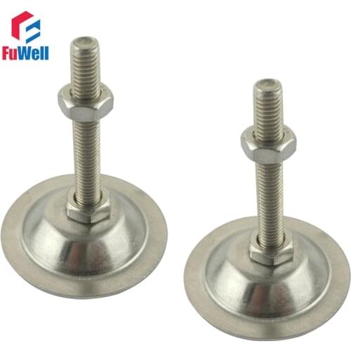 2pcs 76mmm Base M14/M16 Thread Adjustable Foot Cups 80/100/120/150mm Articulated Leveling Foot for Furniture/Pipe Rack
