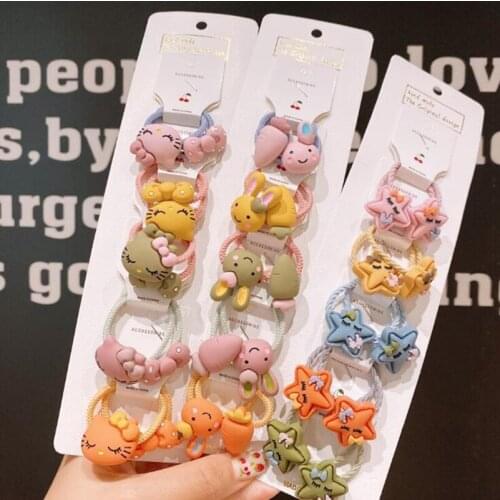 5pcs/Lot Fashion girl Mini cartoon fruit hair rope hair accessories children fashion hair accessories jewelry