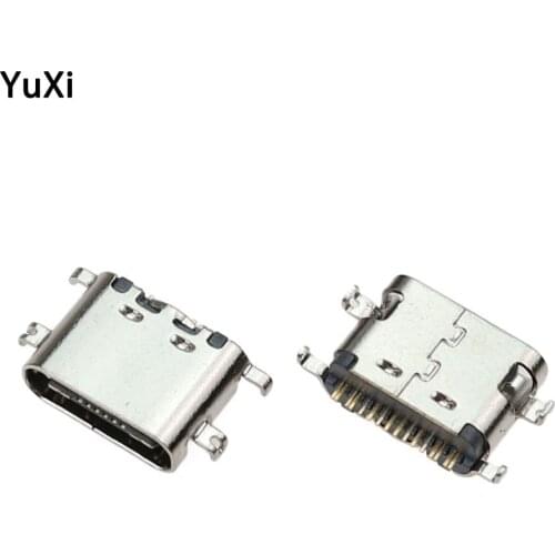 5pcs USB-3.1 SMT Micro USB Connector Type C Horizontal Mid Mount 16P Female 1.6MM / 0.8MM For Charger Adapter DIY Type-C Port