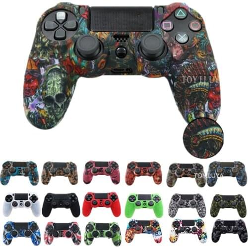 50PCS Anti-slip Camo Silicone Cover Skin Case for Sony PlayStation Dualshock 4 PS4 Pro Slim Controller wireless Game accessories