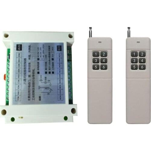 500-3000m DC12V 24V 6CH 6 CH Wireless Remote Control LED Light Switch Relay Output Radio RF Transmitter And 315/433 MHz Receiver