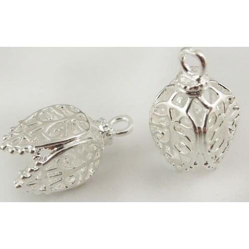 8pcs Alloy Hollow Flower Pendant Finding Silver Color For Necklace Earrings Tassel Charms Craft DIY Accessory