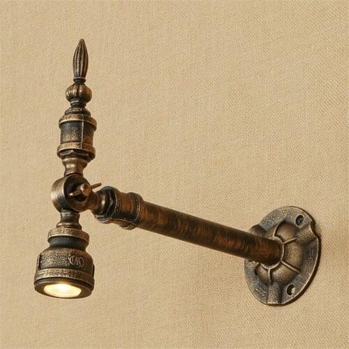 American Rotating Water Pipe Lamp LED Wall Sconce Loft Style Industrial Vintage Wall Light Fixtures Lighting Lampara Pared