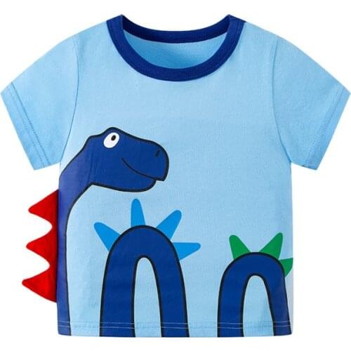 Bambino 2021 New Summer Tee for Boys 2-7 Years Dinosaur T Shirt of Children Top Clothes of School Kids 100% Cotton Clothing