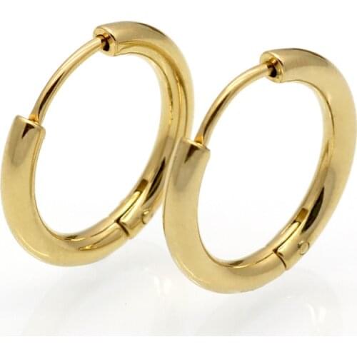 Shiny Succinct Men Womens Girls Ladies High Polish Smooth Round Jewelry Earring Medical Stainless Steel Hoop Earrings