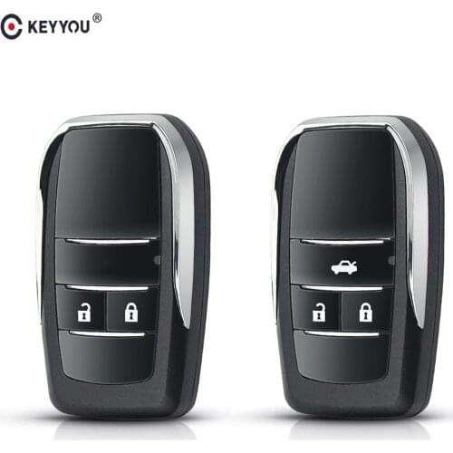 KEYYOU Modified Folding Remote Key 2/3 Buttons Uncut TOY43 Blade Flip Key Shell Case For Toyota Scion Corolla RAV4 Camry Avlon