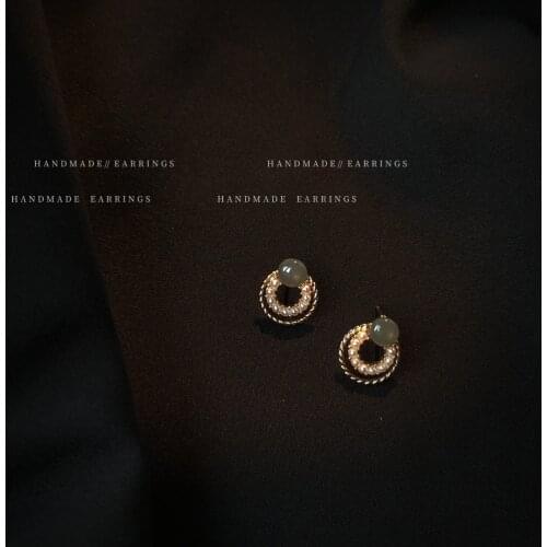 French Gentle Fashion Round Geometric Versatile Mini Vintage Earrings For Women In 2021 Fashion Earrings