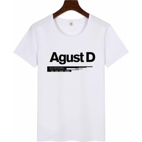 Art Print T-Shirt Women Casual Agust D Harajuku T shirt Short Sleeve Tshirts Summer Fashion New Ladies T shirt