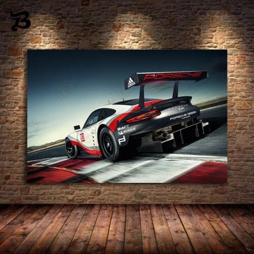 Canvas Painting Car Posters and Prints Supercar 911 Rsr Race Car Painting Wall Art Pictures for Living Room Home Wall Decoration