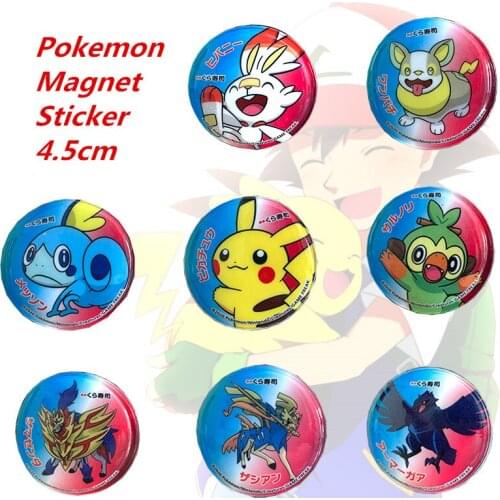 Pokemon Magnet Sticker Sword Shield Pikachu Grookey Sobble Scorbunny Toys Yamper Zamazenta Zacian Children Birthday Gift