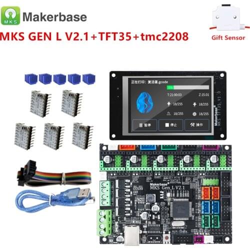 3d printer motherboard MKS GEN_L V2.1 control plate + MKS TFT35 colorful touch screen module 3D printing DIY parts tmc drivers
