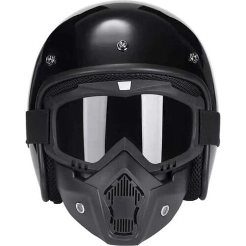 Motorcycle Helmet Open Face Vintage Retro 3/4 Half Casco Moto Jet Pilot Capacete Cafe Racer Enduro Commute Casque Men Women