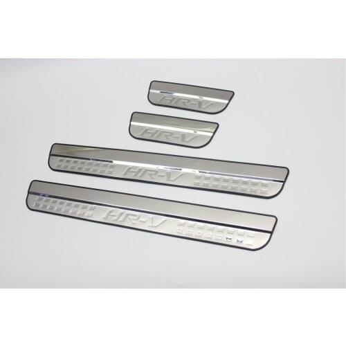 Stainless Steel Door Sill Scuff Plate Guard Sills Protector Trim For Honda HRV HR-V 2015-2019